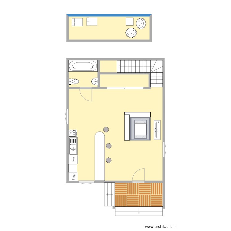 Kame house avec chambre. Plan de 0 pièce et 0 m2