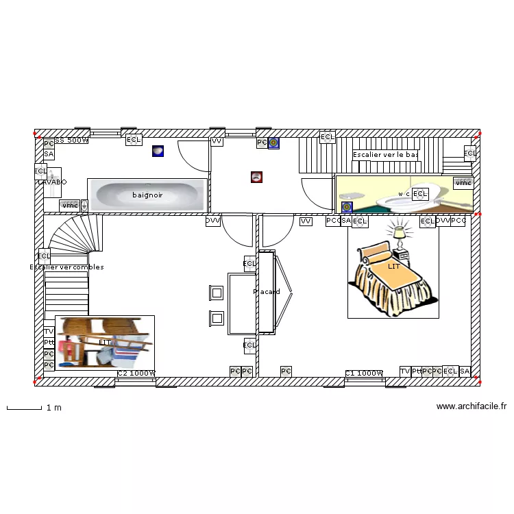 1er Etage Maison Virginie Saint Marie. Plan de 1er Etage Maison Virginie Saint Marie. Plan de
