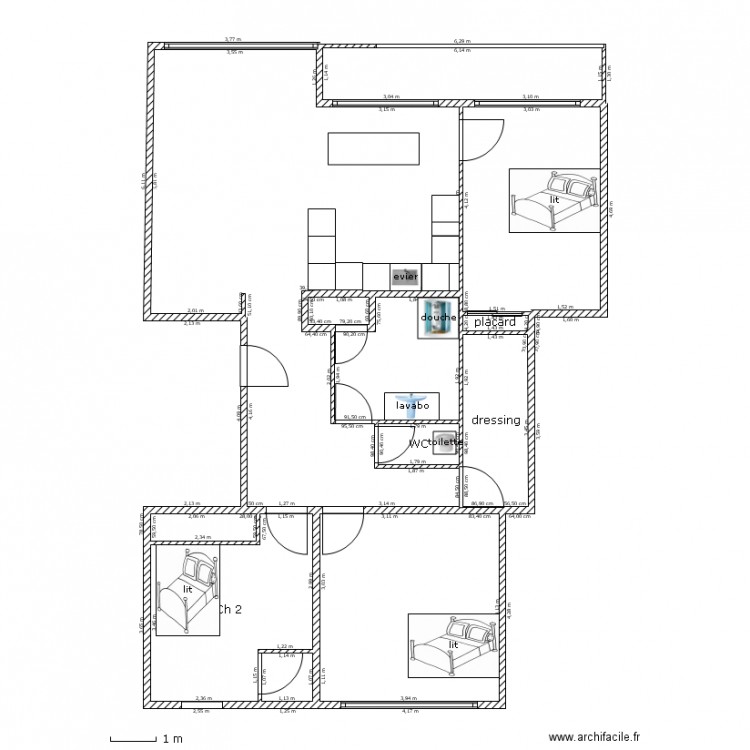 appart_5 modif. Plan de 0 pièce et 0 m2