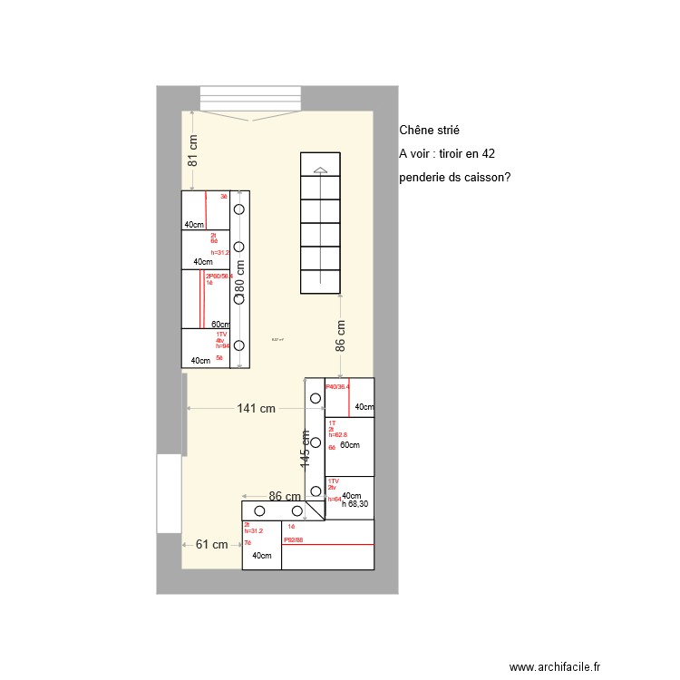 Dressing. Plan de 0 pièce et 0 m2