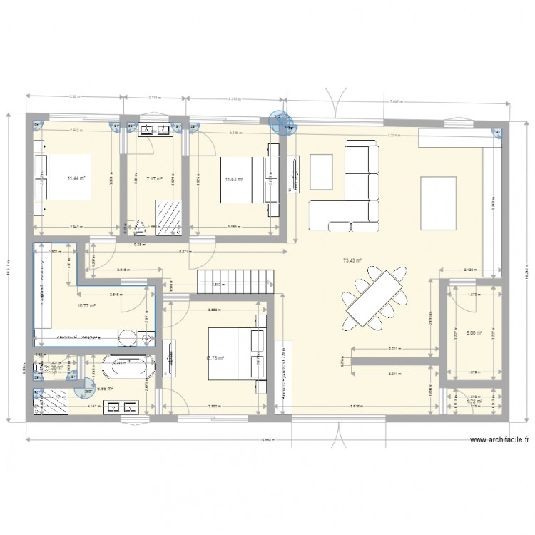 Aménagement 160m2. Plan de 0 pièce et 0 m2