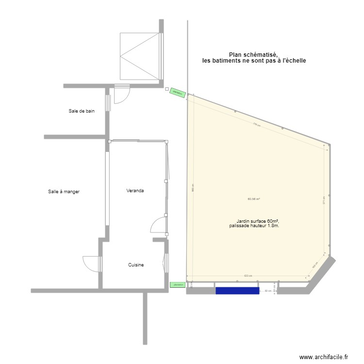 jardin. Plan de 0 pièce et 0 m2