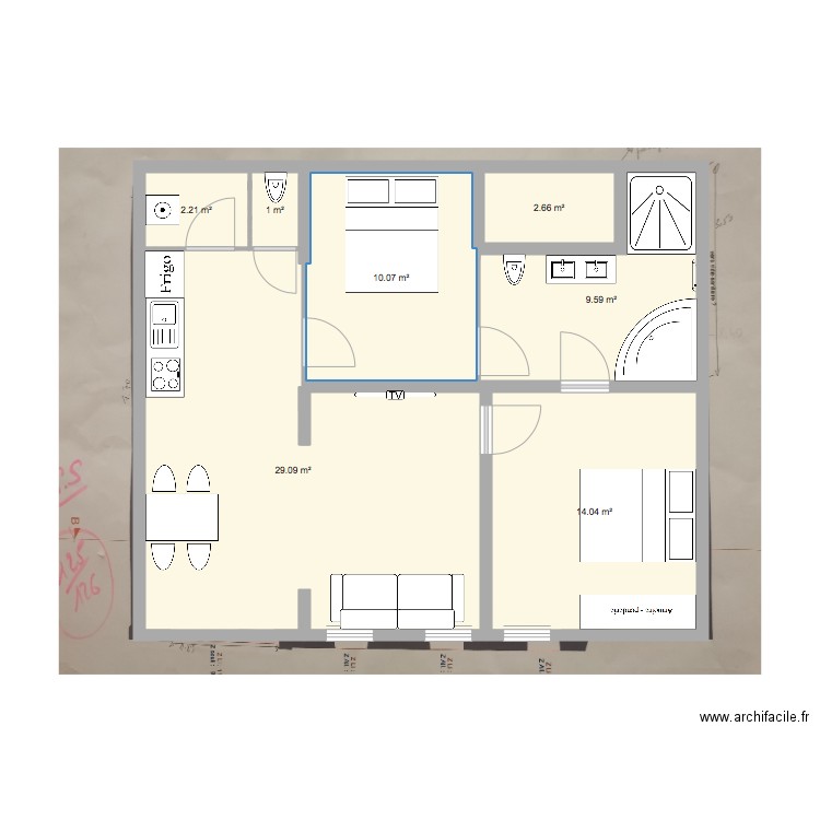 sous sol 1. Plan de 0 pièce et 0 m2