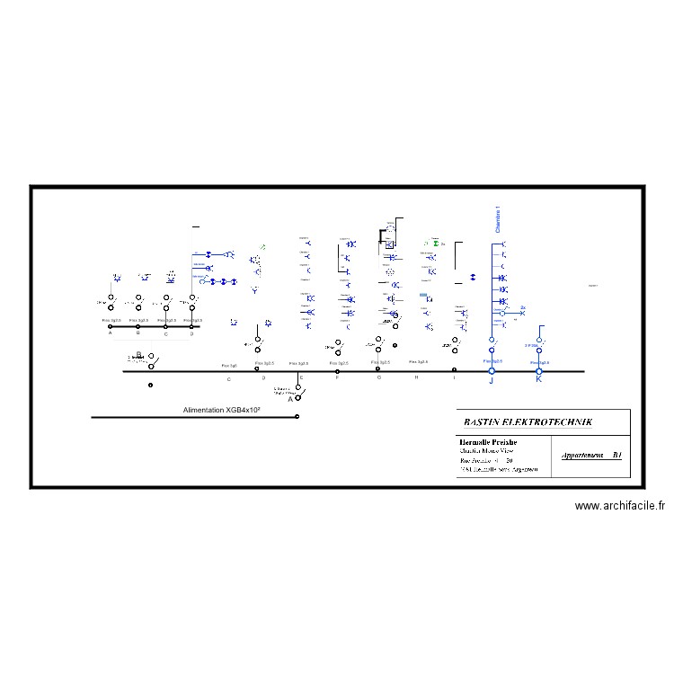 Appartement B1 Schema unifilaire 2. Plan de 0 pièce et 0 m2