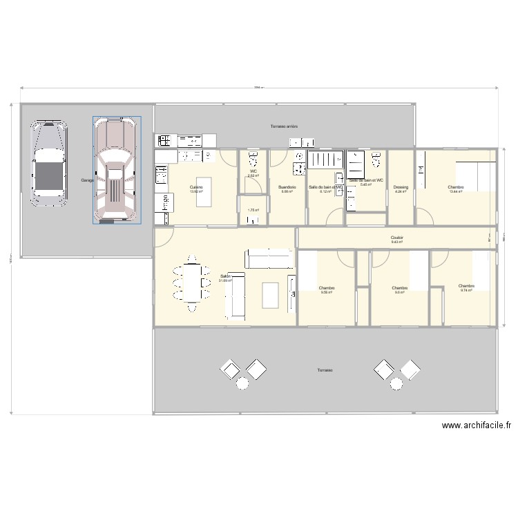 F5 Cuisine fermée vitrée meublé. Plan de 0 pièce et 0 m2