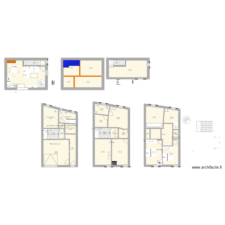 maison. Plan de 33 pièces et 259 m2