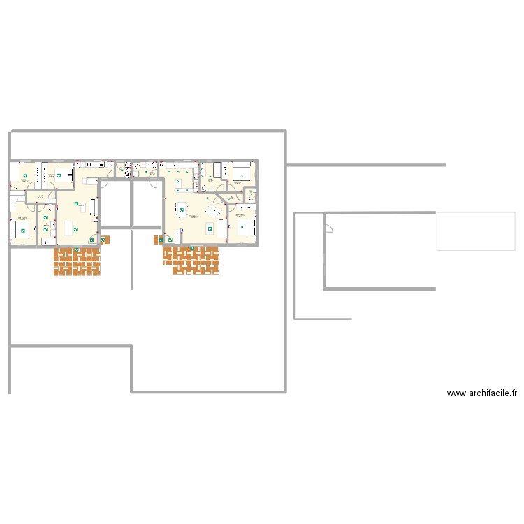 ALB. Plan de 14 pièces et 176 m2