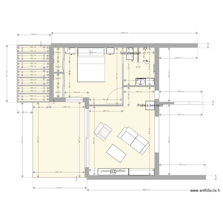 HELENE PATRICK Extansion 39 M2. Plan de 9 pièces et 52 m2