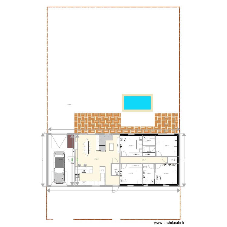 maison de plain pied vernoil. Plan de 14 pièces et 139 m2