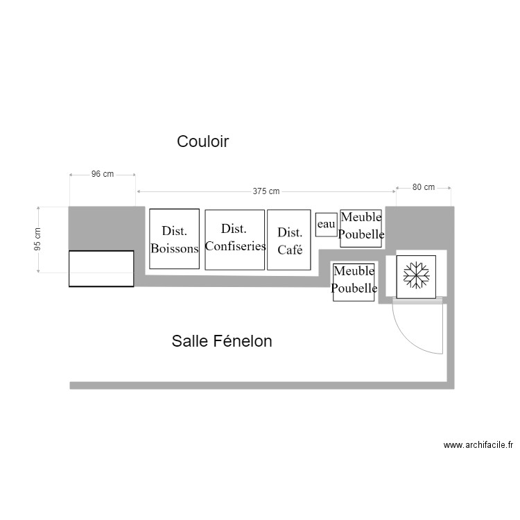 Niche Couloir Bossuet. Plan de 0 pièce et 0 m2