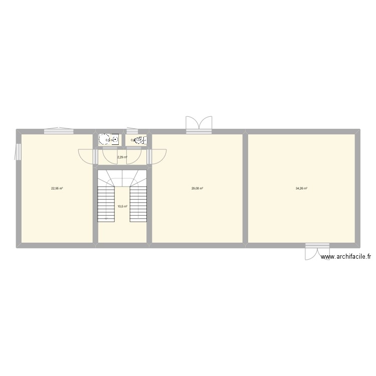 ménardière. Plan de 7 pièces et 101 m2