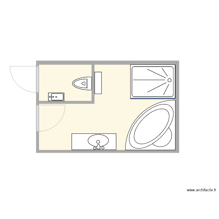 SDB Agrandie. Plan de 0 pièce et 0 m2