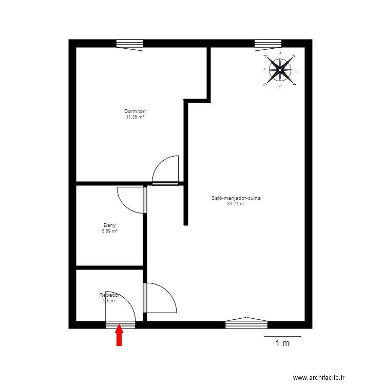 urb. peu del riu. bloc 6. ap. 5.1. incles. canillo. Plan de 4 pièces et 44 m2