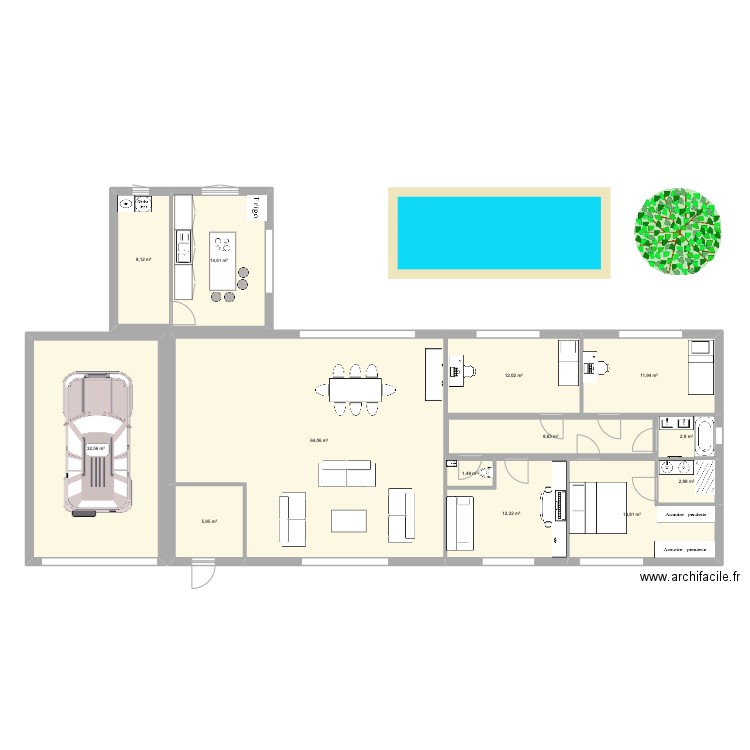 Plan Maison Gradignan. Plan de 13 pièces et 191 m2