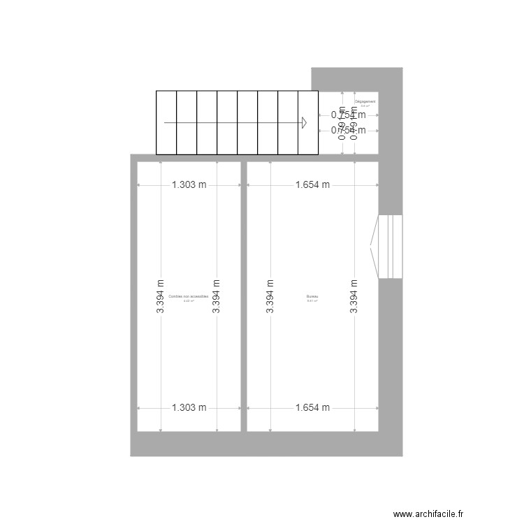 DANSOU MEY NIVEAU 2. Plan de 3 pièces et 11 m2