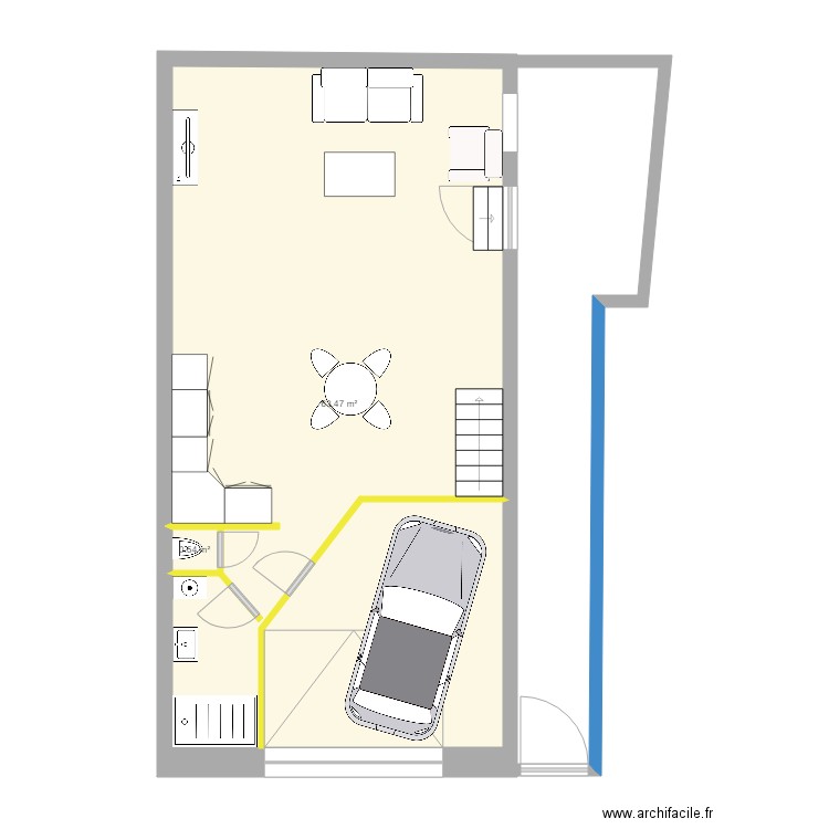 Studio remise meublé. Plan de 0 pièce et 0 m2