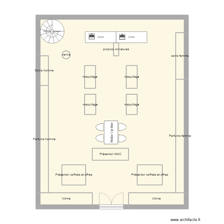 make up bar. Plan de 0 pièce et 0 m2