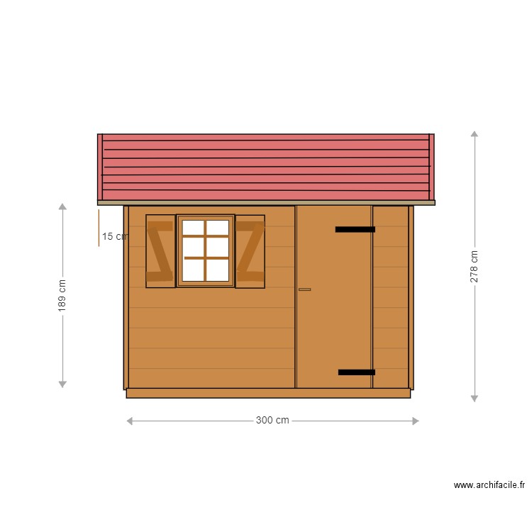 Abri de jardin La Rochelle 3 m pignon 3 m façade. Plan de 0 pièce et 0 m2