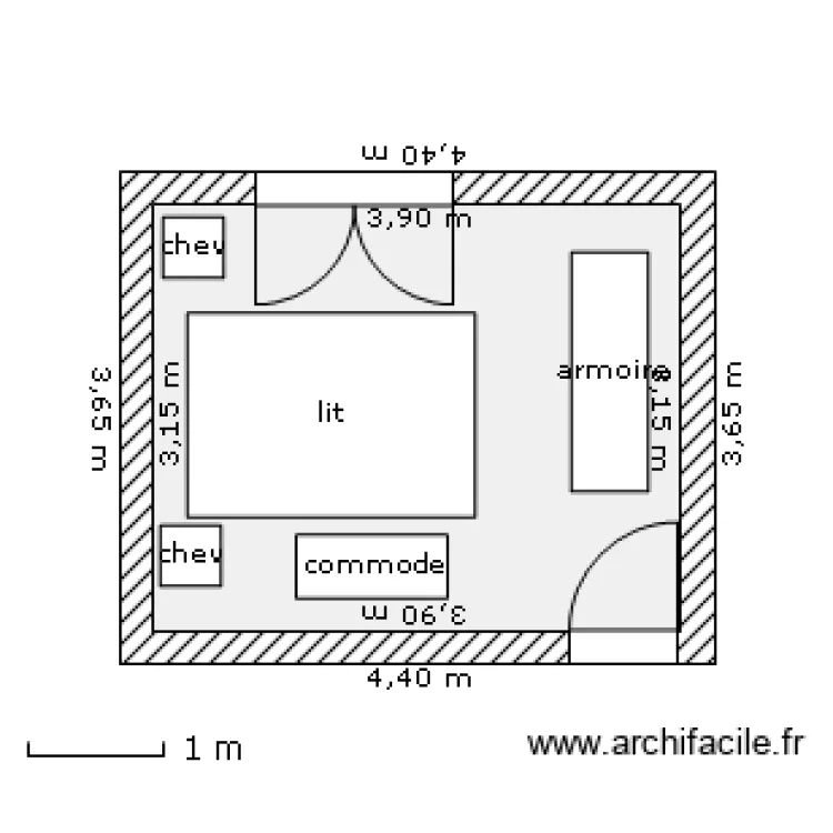 Chambre à coucher. Plan de Chambre à coucher. Plan de
