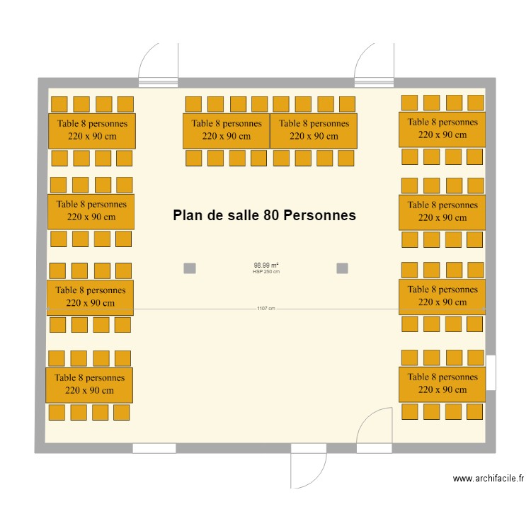 plan salle Essentiel 80 personnes. Plan de 0 pièce et 0 m2