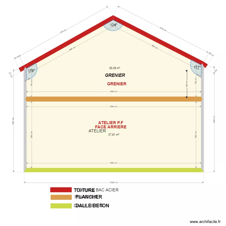 ATELIER FACE ARRIERE. Plan de ATELIER FACE ARRIERE. Plan de