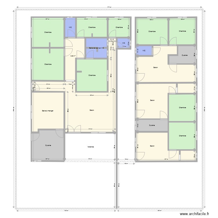 maison bamenko. Plan de 24 pièces et 381 m2