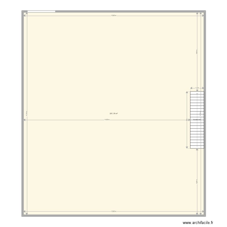 Rdc Combani. Plan de 1 pièce et 282 m2