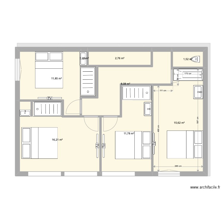 Saxe 1 V5. Plan de 12 pièces et 141 m2