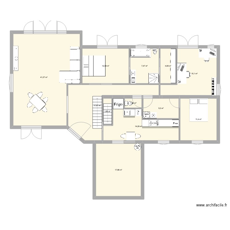Papillon. Plan de 12 pièces et 149 m2