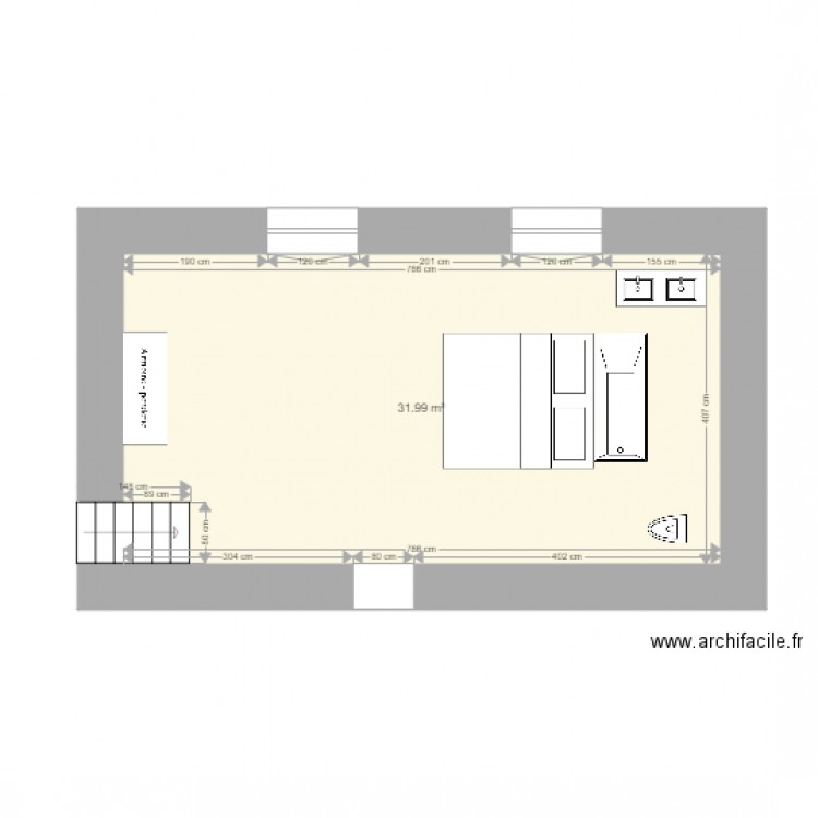 chambre vide. Plan de 0 pièce et 0 m2