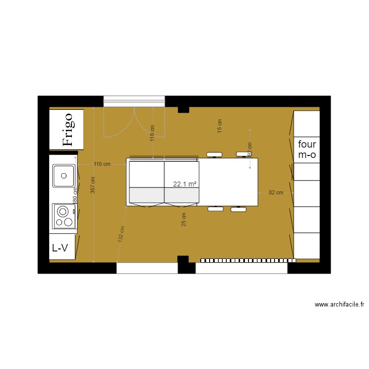 cuisine st sim. Plan de 0 pièce et 0 m2