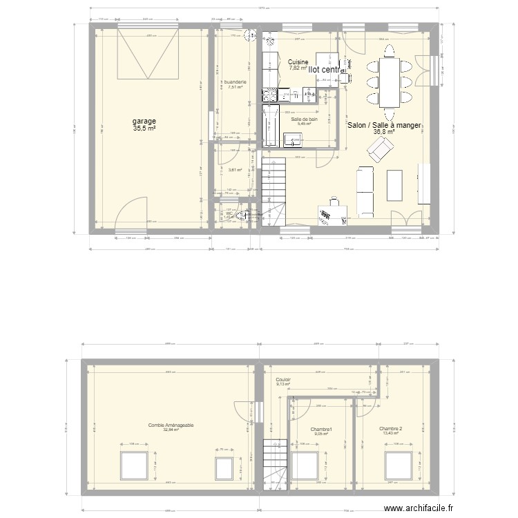 maison lizio. Plan de 12 pièces et 163 m2