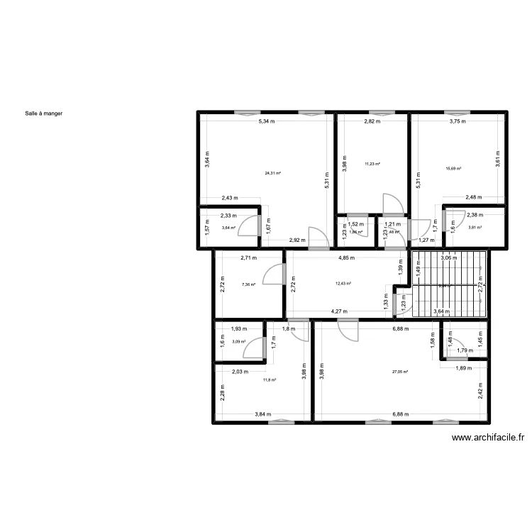 maison principale 2 &egrave;me. Plan de 13  et 133 m²