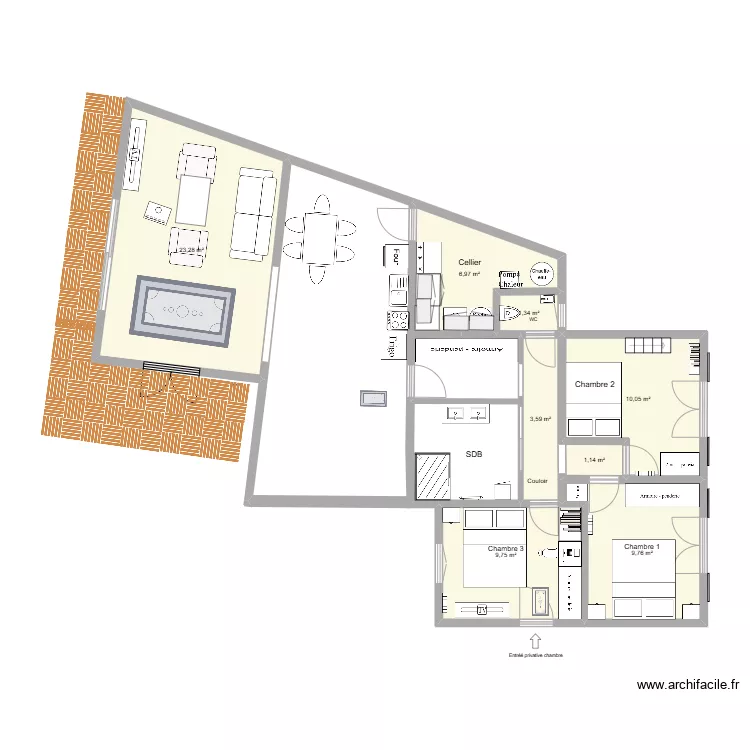 Maison Thomas - projet Did cuisine  salon. Plan de 