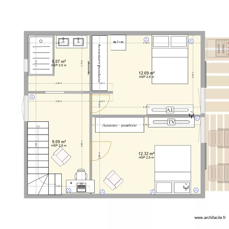 Maison Sainte Radegonde 80 m2 VERSION 2. Plan de Maison Sainte Radegonde 80 m2 VERSION 2. Plan de