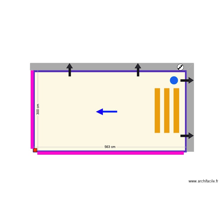 Palacios. Plan de 1 pièce et 16 m2