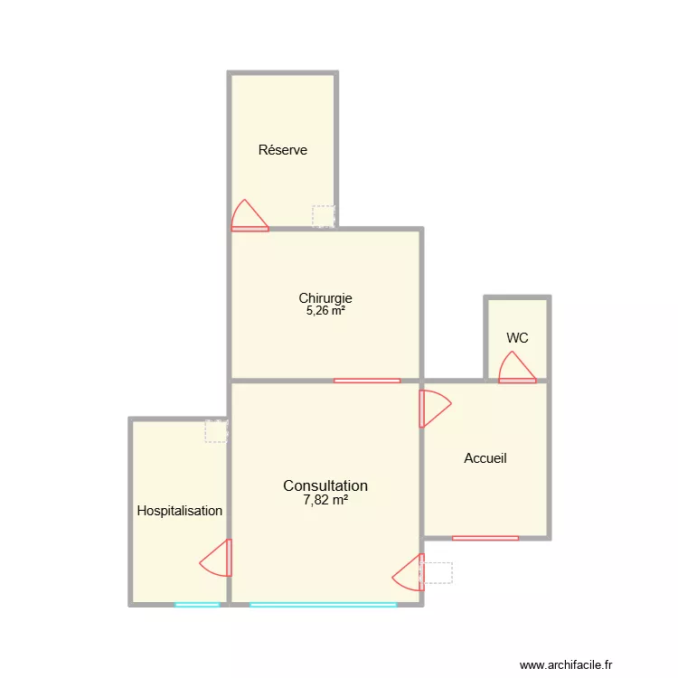 Plan cabinet Dsvet. Plan de 6  et 24 m²