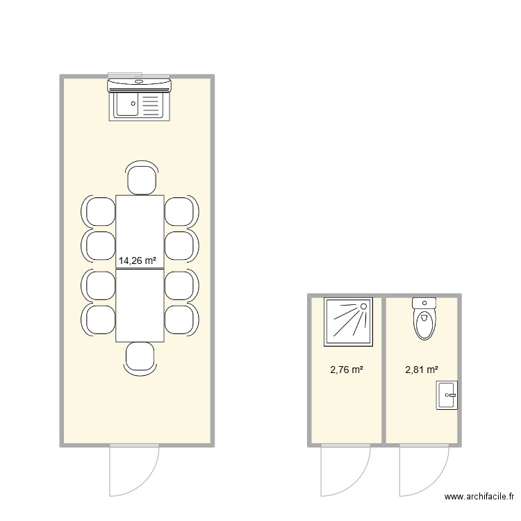 DMS CHANTIER SATHONAY VILLAGE 69580. Plan de 3 pièces et 20 m2