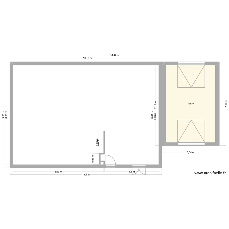 Eyguieres. Plan de 1 et 30 m² Eyguieres. Plan de 1 et 30 m²