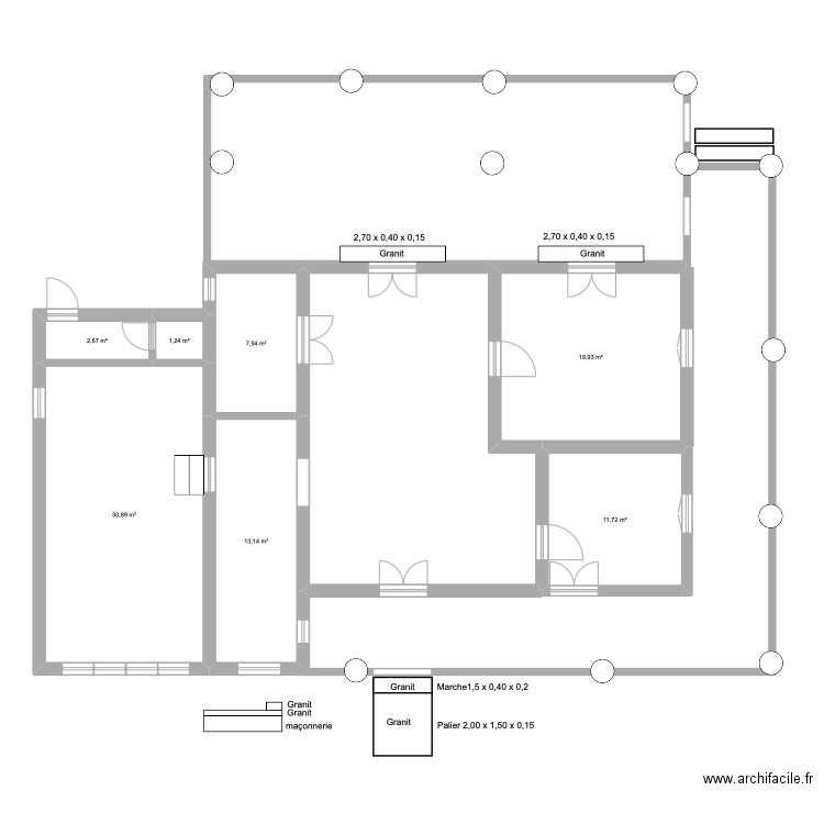 Maison Diégo. Avec terrasse. sans côtes. Plan de 7 pièces et 87 m2