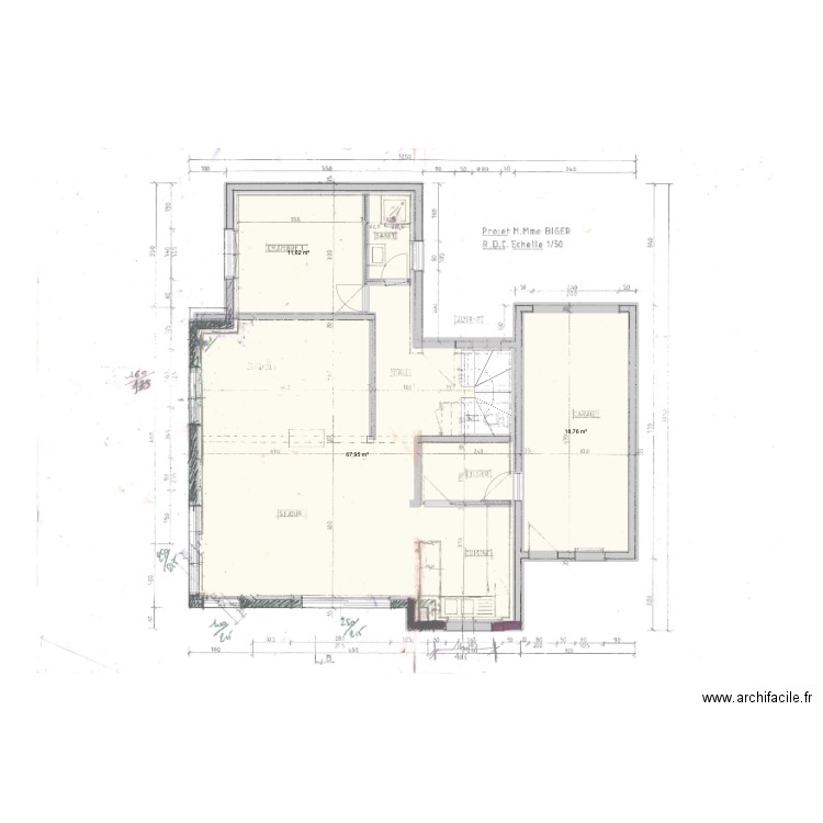 maison1. Plan de 3 pièces et 98 m2