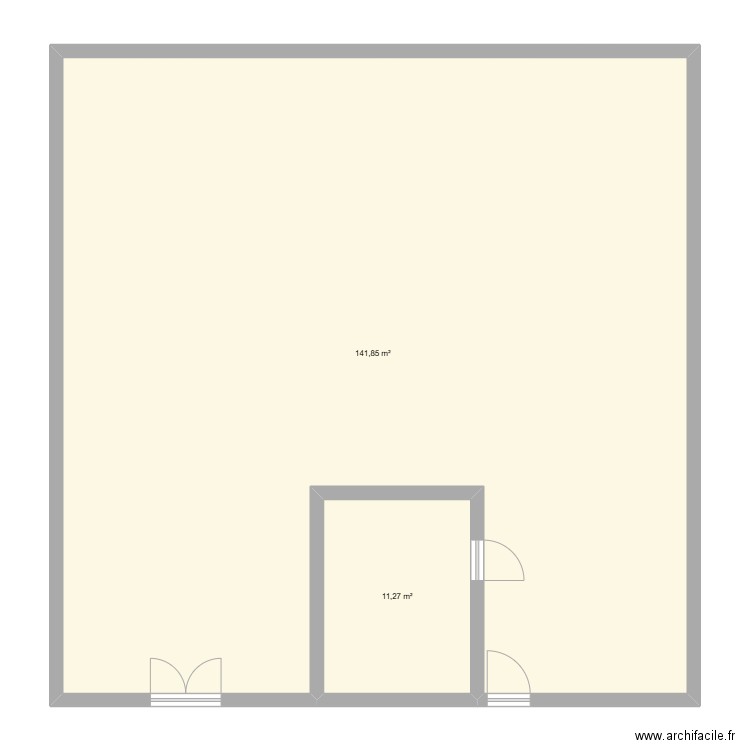 ETAGE SALLE. Plan de 2 pièces et 153 m2