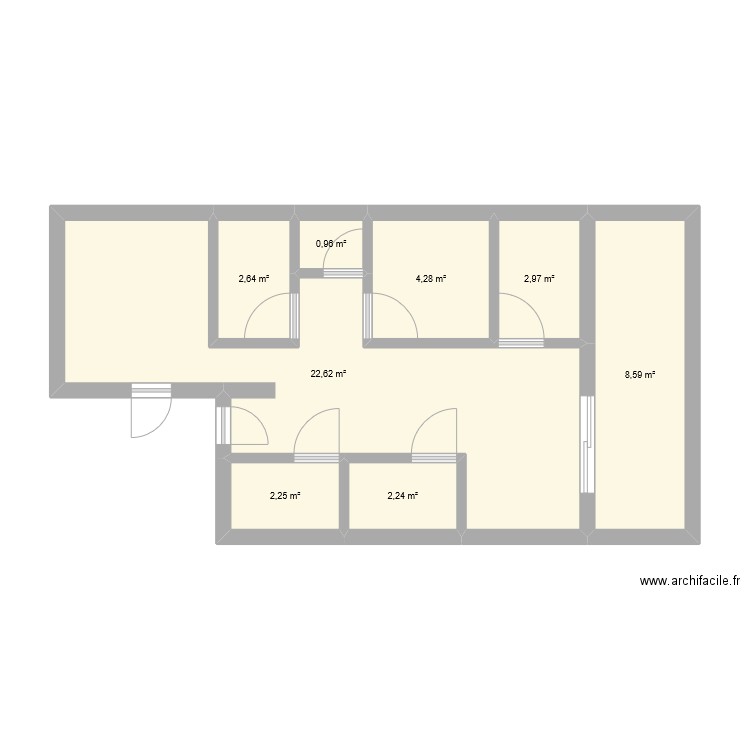 Institut . Plan de 8 pièces et 47 m2