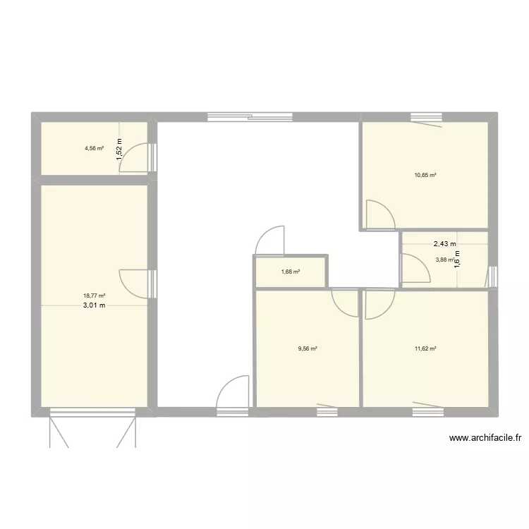 plan 2. Plan de 7  et 61 m²
