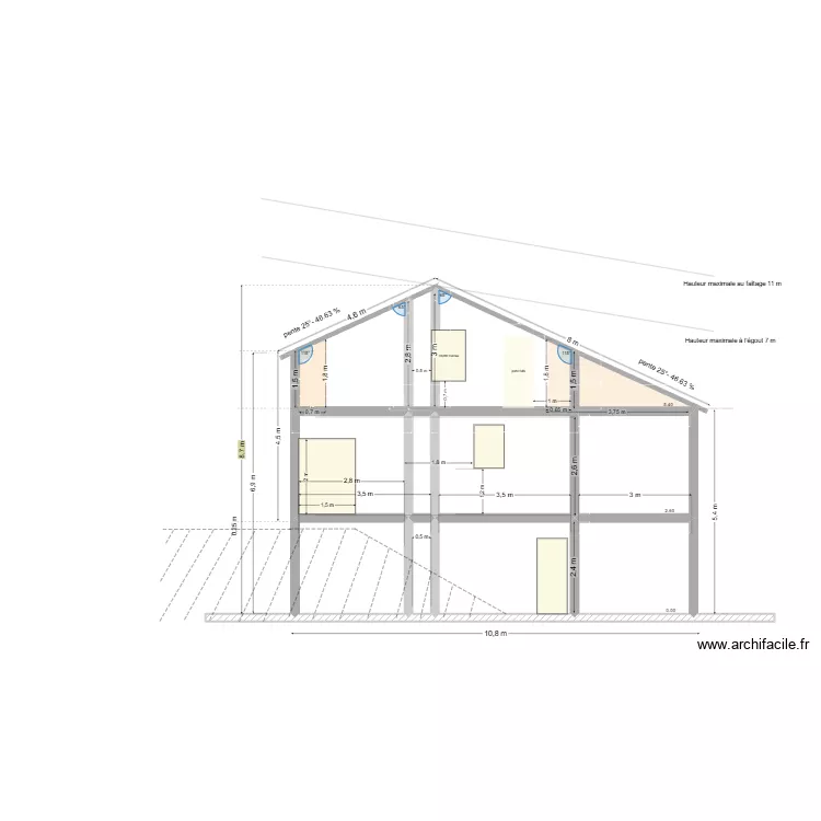 toiture coté sdB. Plan de 8 et 50 m² toiture coté sdB. Plan de 8 et 50 m²