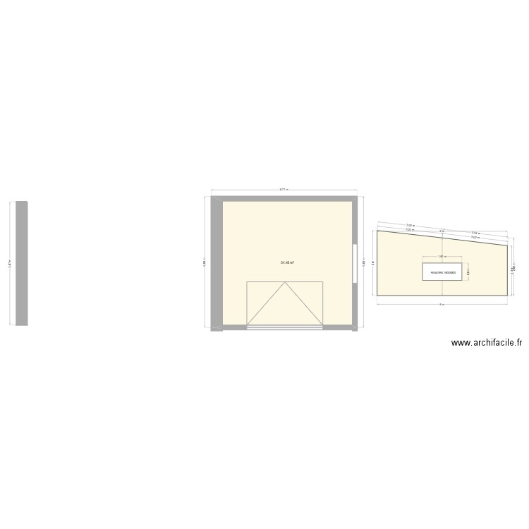 GARAGE. Plan de 1 pièce et 34 m2