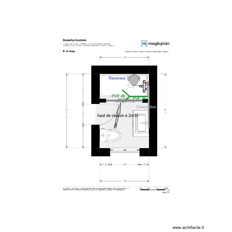 Plan Projet  Bonnefoy locataire. Plan de 