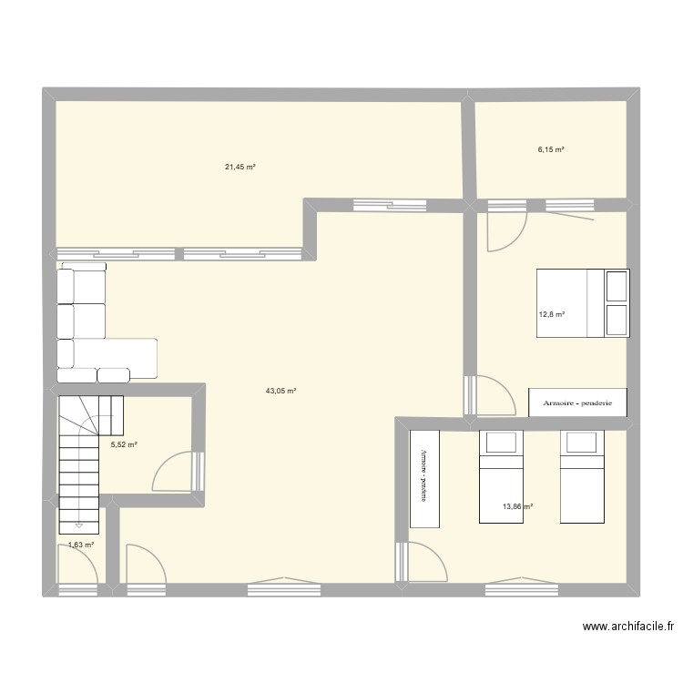 plan rdc 2. Plan de 7 pièces et 104 m2