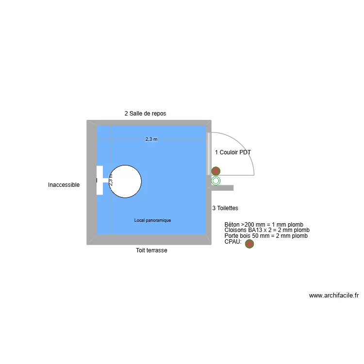 10376 Local panoramique. Plan de 1  et 5 m²
