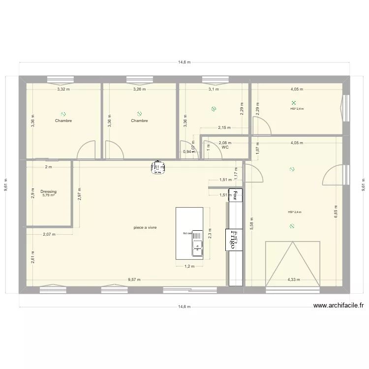 fran&ccedil;ois. Plan de 8  et 123 m²